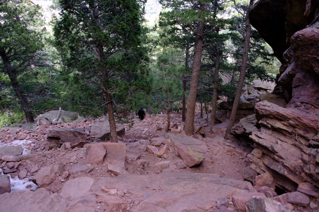 first second flatiron hike steep rocky trail