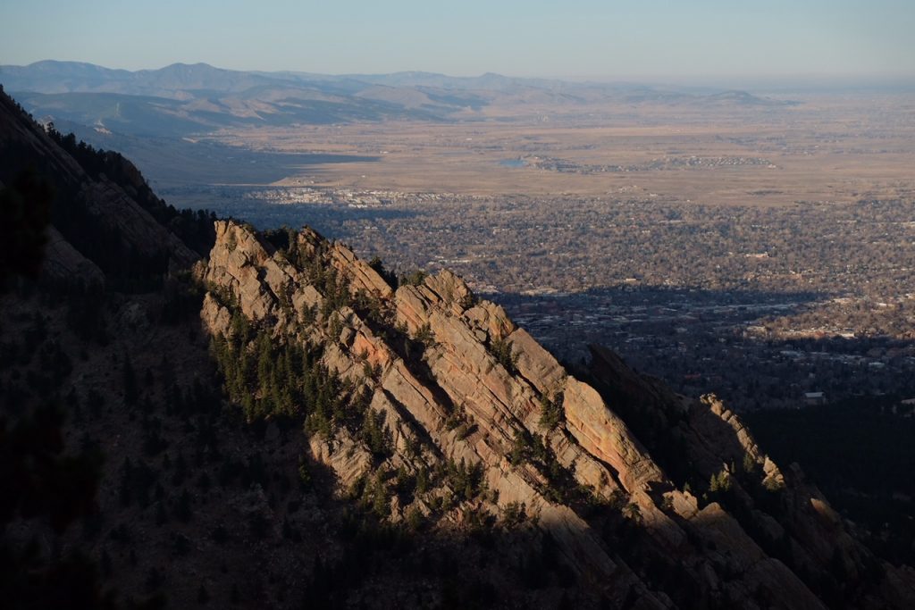 boulder colorado at sunset from bear peak