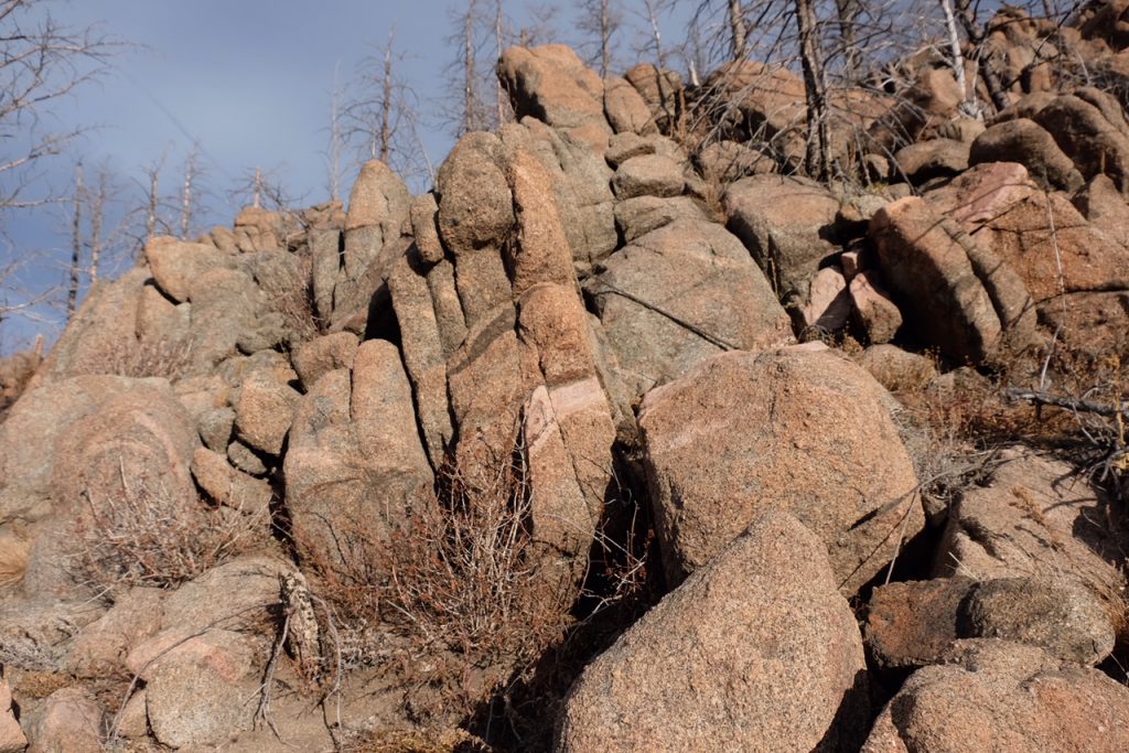 sun on rocks bear peak west ridge trail