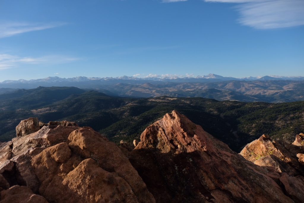 sunset on top of bear peak summit boulder